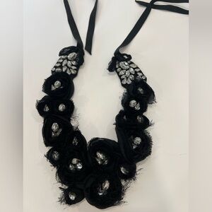 Intermix Black and Rhinestone Necklace